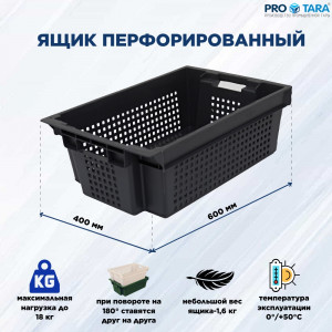 Ящик овощной 600x400x200 мм Арт. 102 усиленный